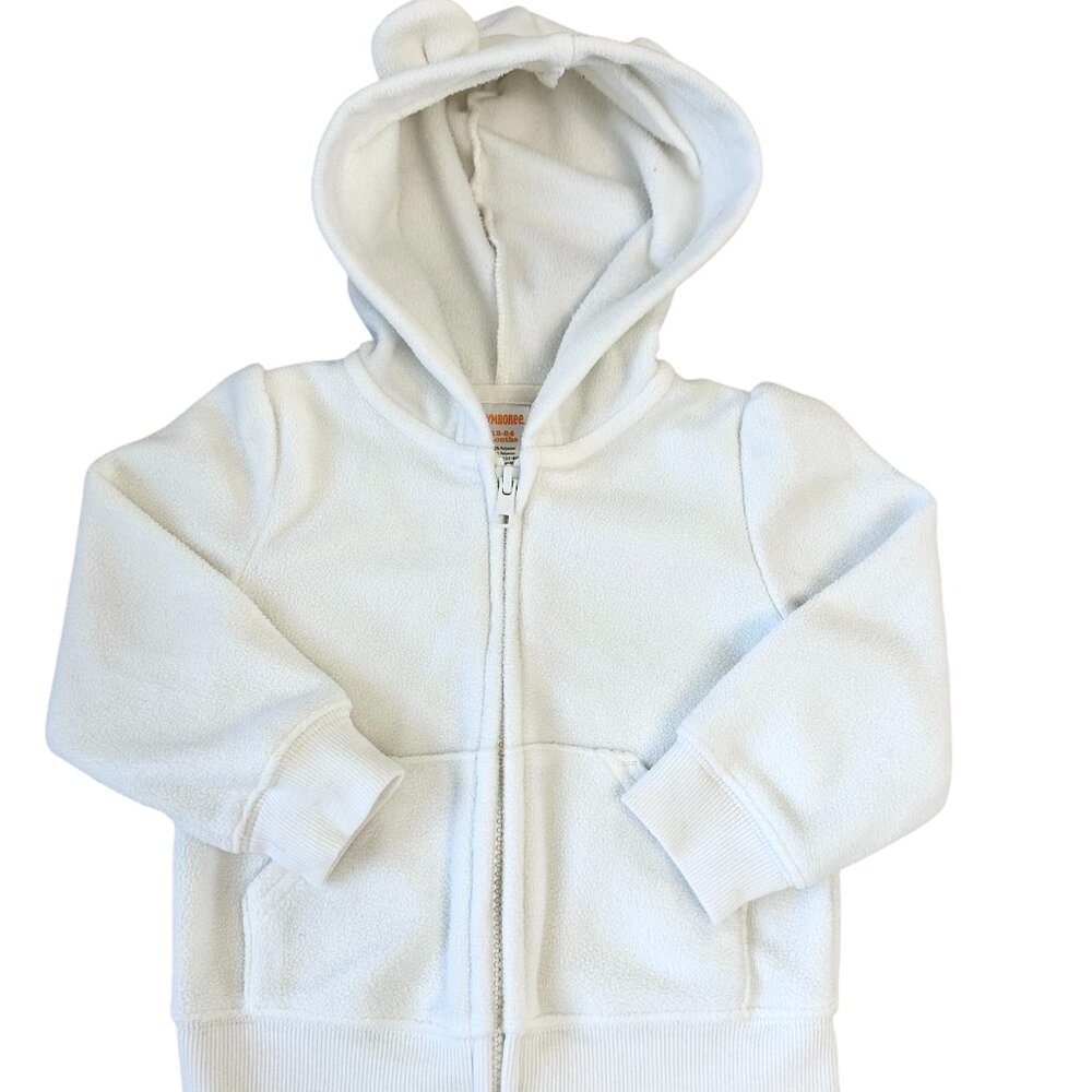 Gymboree Toddler Baby Girl White Sweater Hoodie Size 12-24 Months, Pre-owned